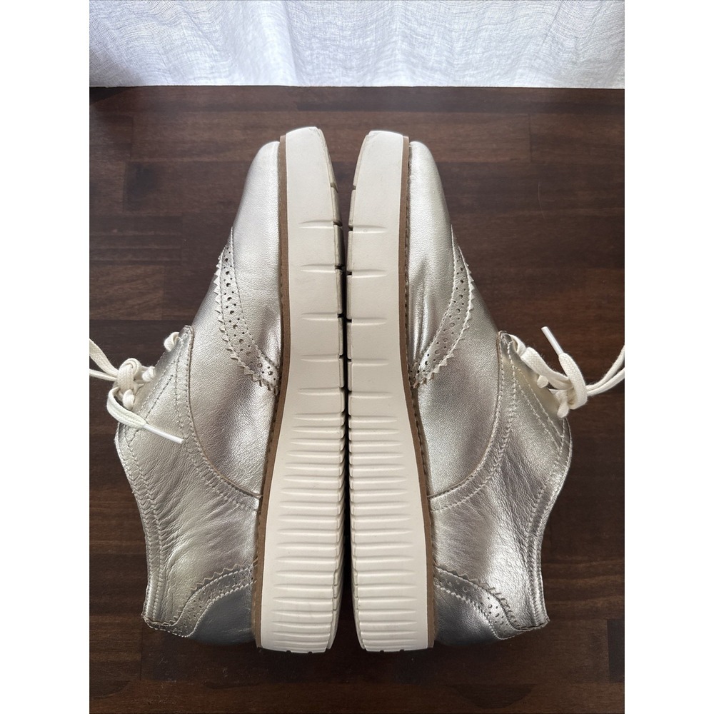 Cole Haan Grand City Womens Platform Oxford Shoes 8.5 Gold Talca Ivory Leather - Picture 5 of 9